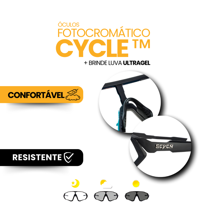 Óculos Fotocromático Cycle™ + BRINDE LUVA ULTRAGEL | MÊS DO CONSUMIDOR