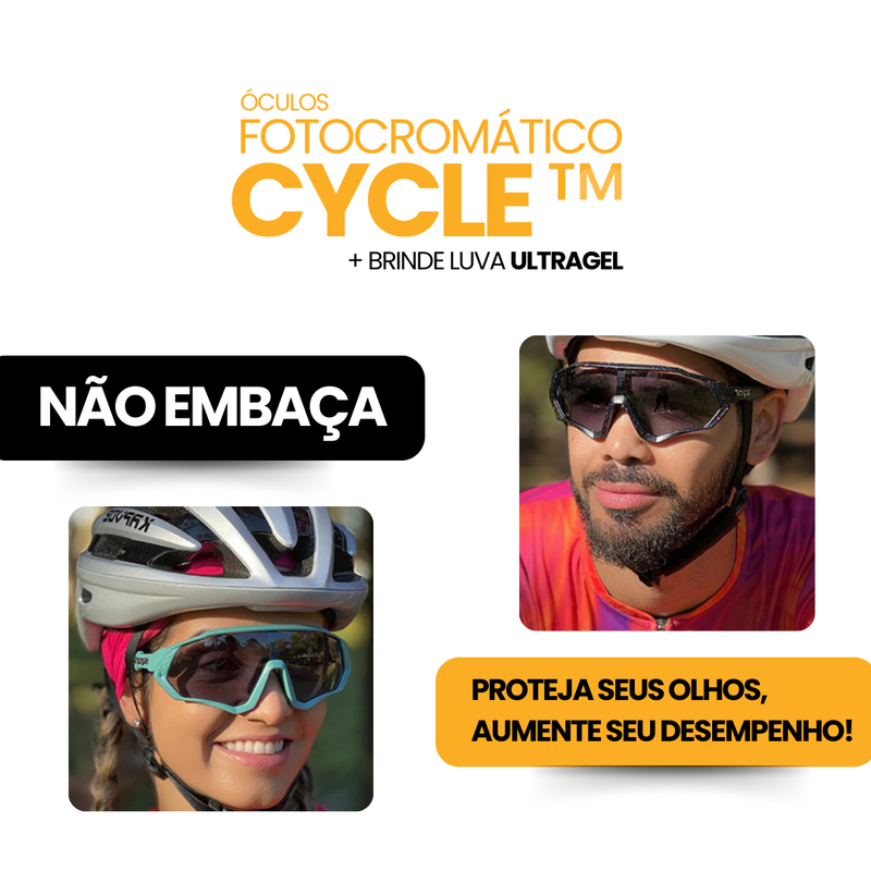 Óculos Fotocromático Cycle™ + BRINDE LUVA ULTRAGEL | MÊS DO CONSUMIDOR